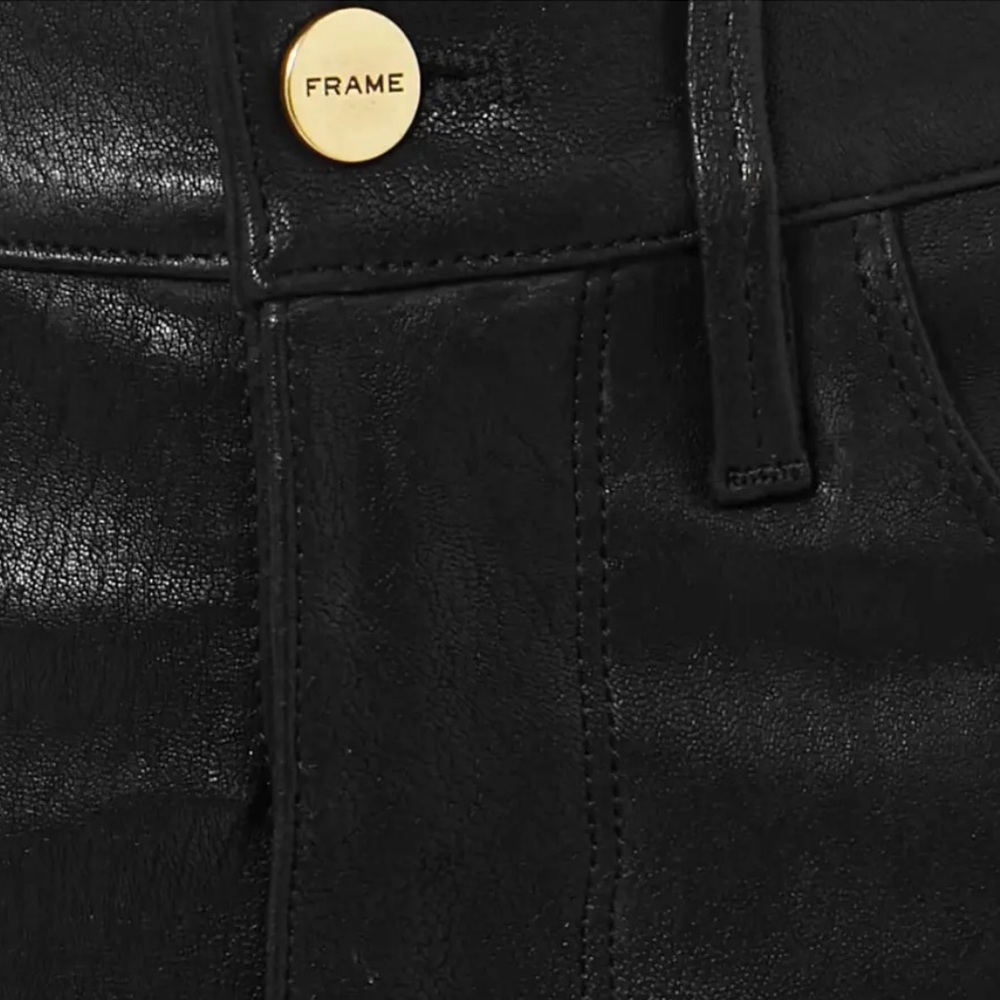FRAME Le Sylvie High-Rise Lambskin Leather Pants - Picture 5 of 14